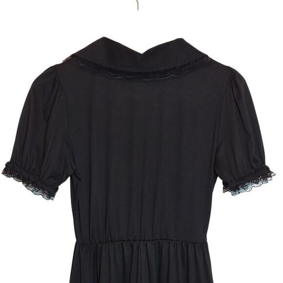 Hot Topic Black Mushroom Babydoll Mini Dress S Lace Collar Tiered Party - Picture 9 of 13